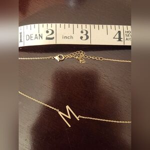 Gold "M" Initial Necklace